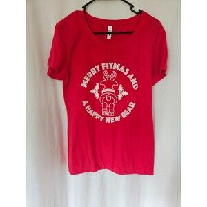 Ideal T by next level Women T-shirt MERRY FITNESS  RED Color size XL